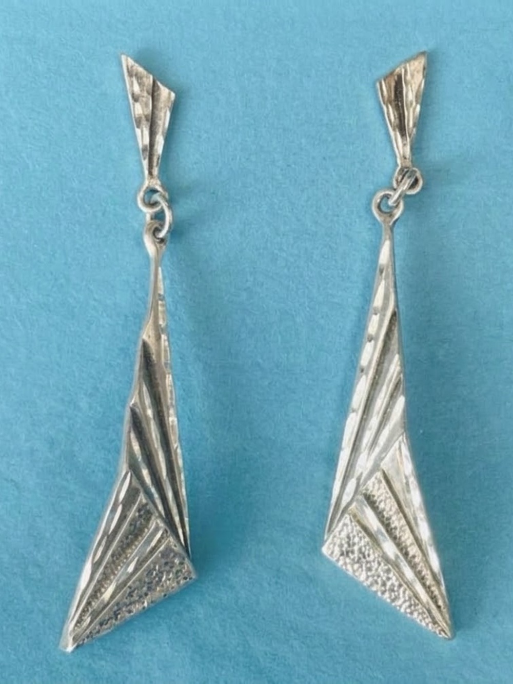 Elegant Silver Geometric Drop Earrings